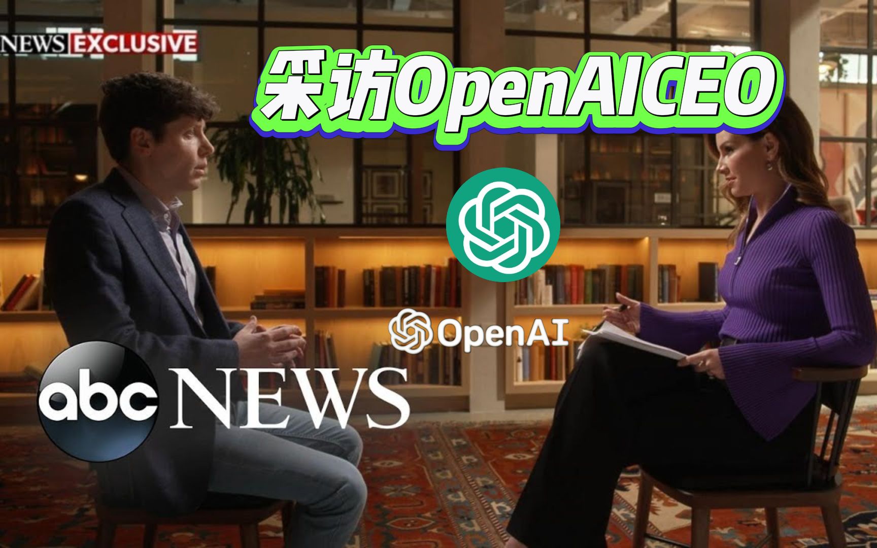 OpenAI CEO Sam Altman山姆·阿尔特曼谈人工智能风险以及如何重塑社会