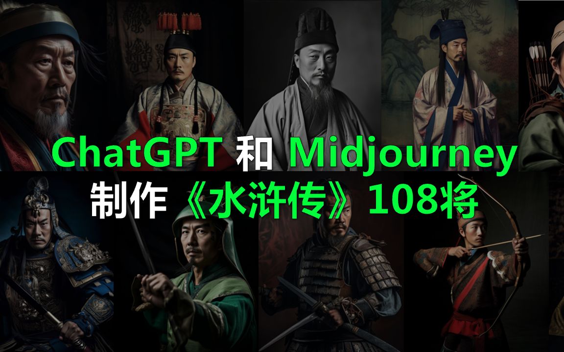 ChatGPT 4.0和Midjourney V5完美复原《水浒传》108将