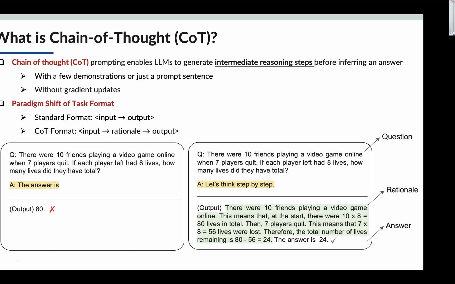 Chain-of-Thought Reasoning in Language Models 语言模型中的思维链推理
