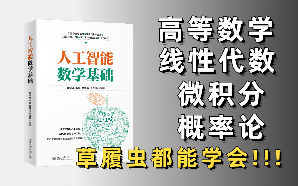 比啃书效果好多了！这绝对是我在B站看过最全最详细的【人工智能-数学基础】教程，学完顺滑！重点全在这里了！