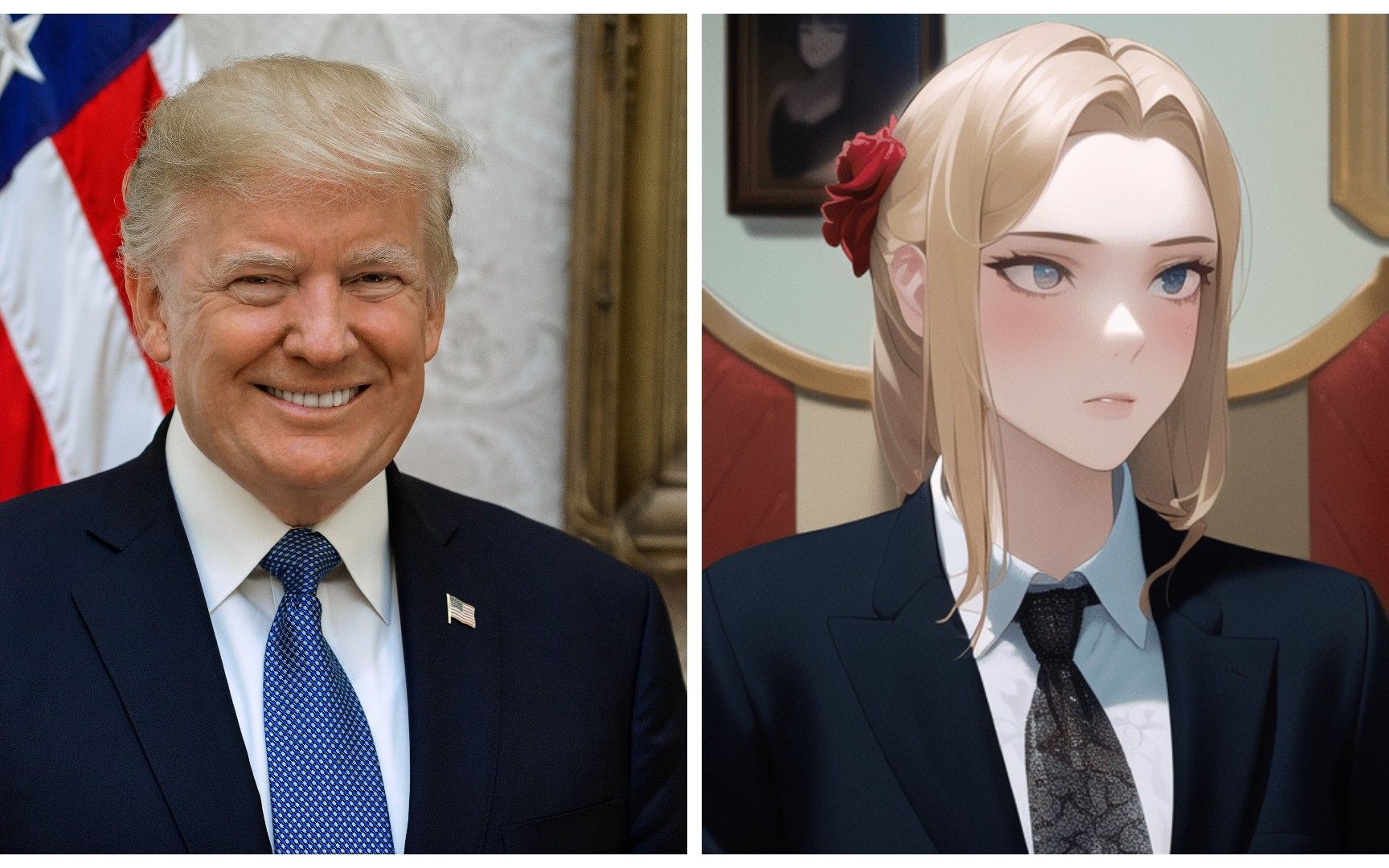 美国历任总统，但是AI画的二次元性转版｜1945-2022