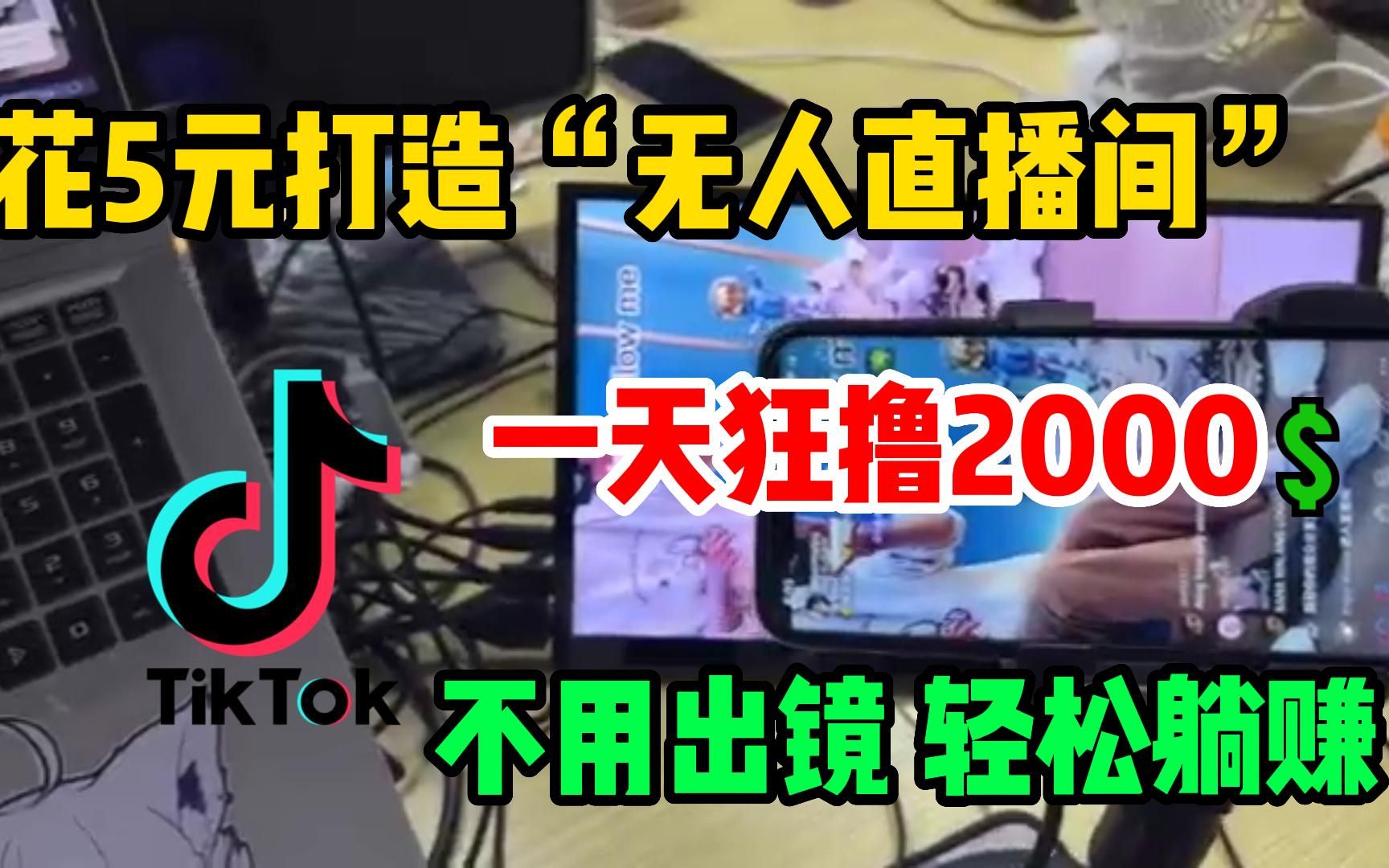 花5元用chat—GPT打造无人直播间一天撰了2000￥操作简单，人人可做！
