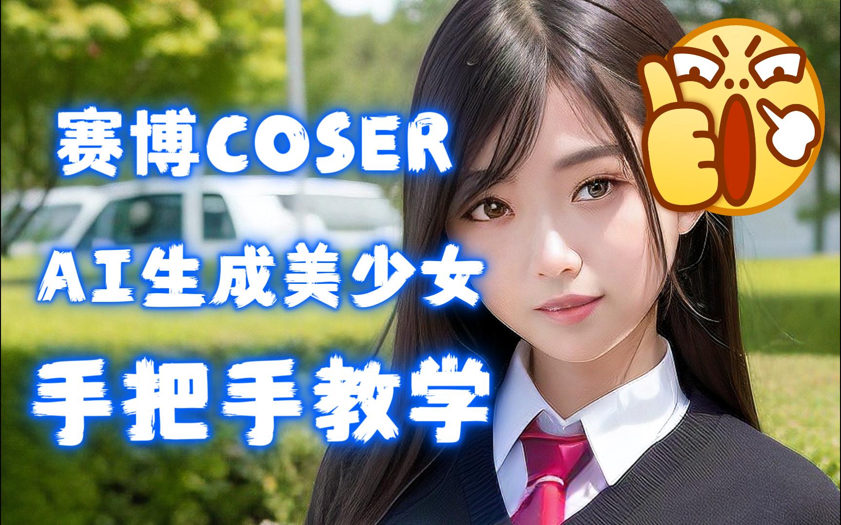 【赛博coser】“超逼真！”用AI生成美少女照片，最详细的跟做教程！
