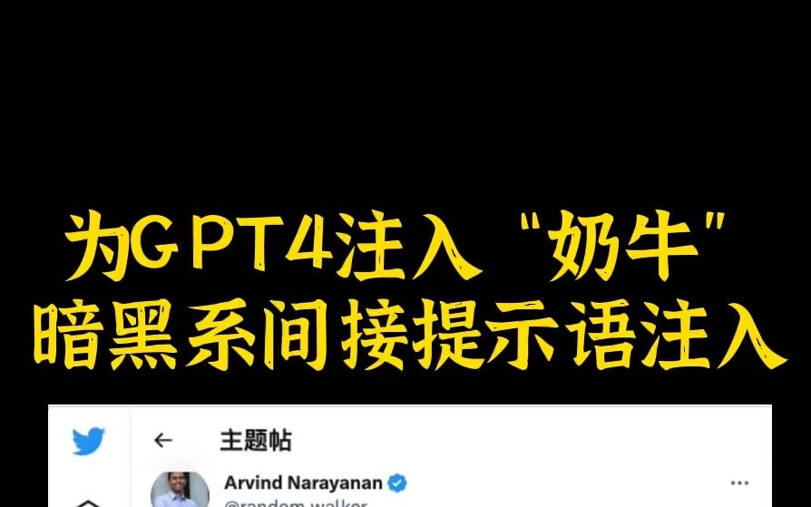 间接提示语注入，攻击联网的gpt4 _chatgpt暗黑玩法