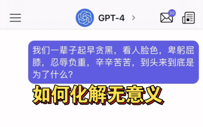 问 GPT4 我们辛苦一辈子到底为了什么？