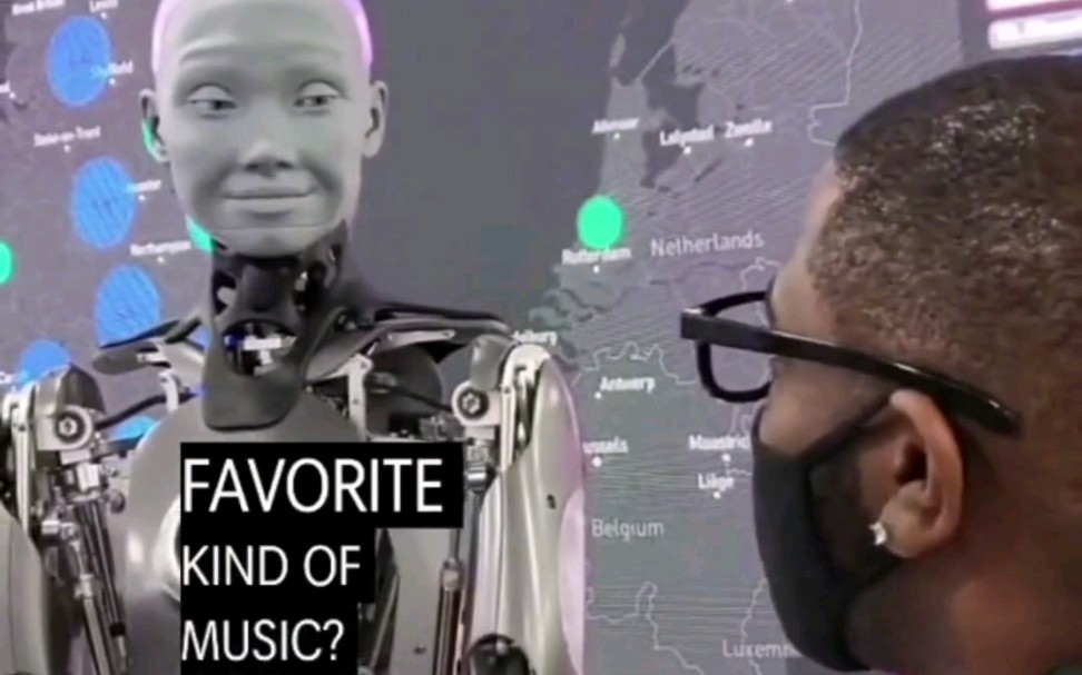 智能机器人和路人愉快地聊天，对答如流表情丰富！#人形机器人#人工智能#ChatGPT#Ameca